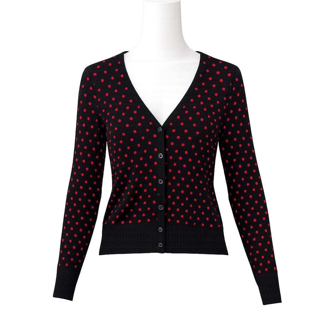 Brooks Brothers Merino Wool Polka Dot Cardigan - Size S